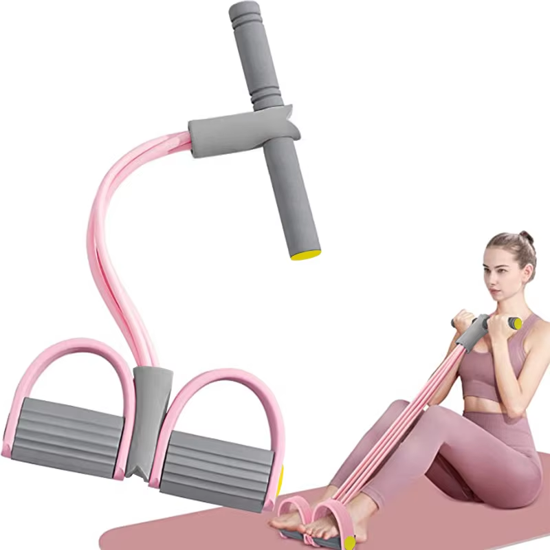 Pilates Yoga Board - 4-Tube Resistance Bands Yoga Pedal Puller