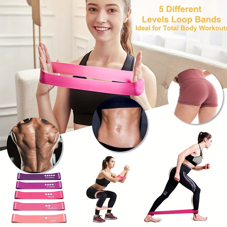 5-Piece Color Resistance Band  - Pilates Yoga Board review and price
