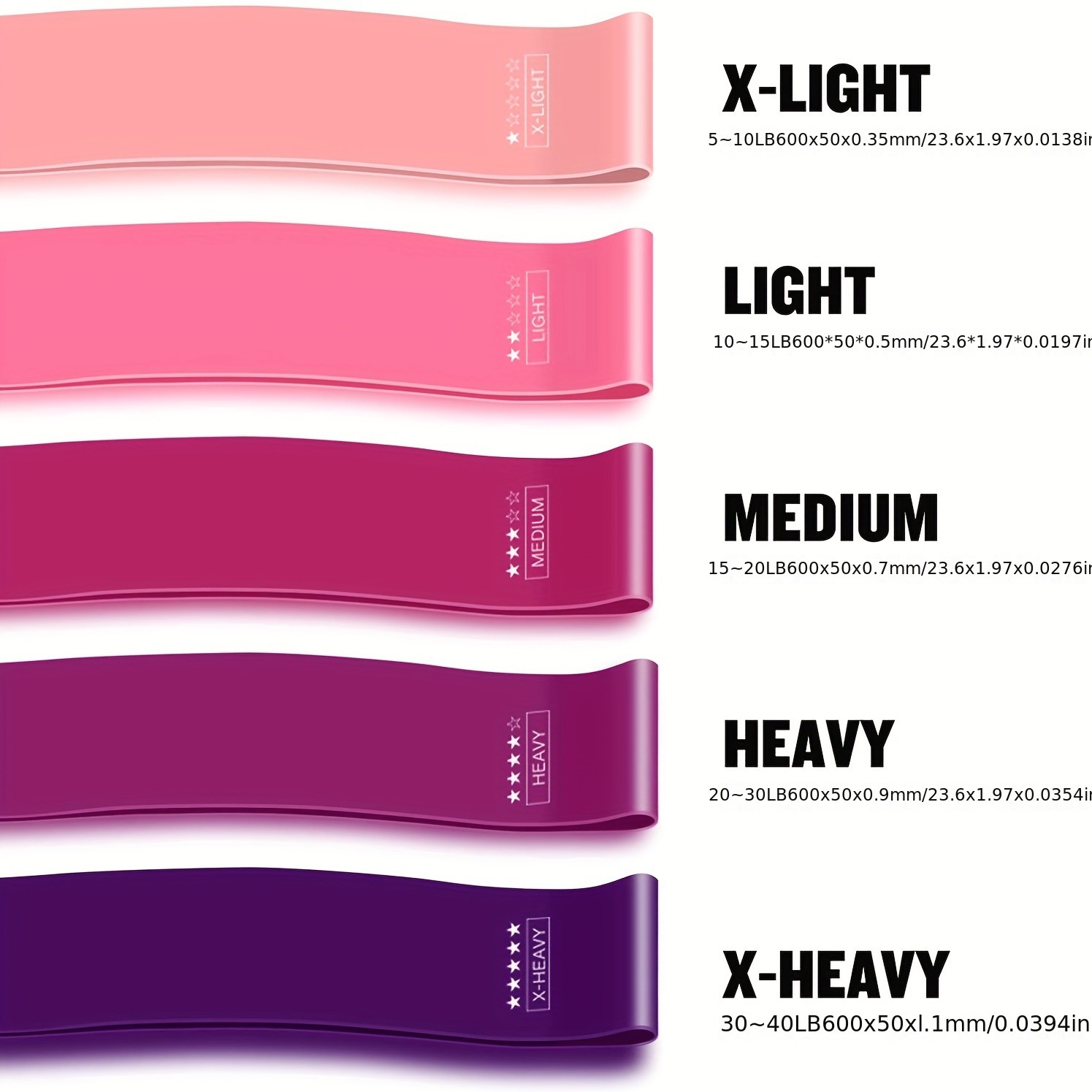 5-Piece Color Resistance Band  - Pilates Yoga Board review and price
